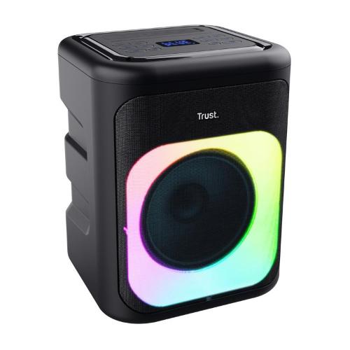 TRUST AZURA WIRELESS PARTY SPEAKER CASSA BLUETOOTH PORTATILE TWS 100 W LED RGB IPX4 RICARICABILE DURATA 11 ORE 2 INGRESSI PER MICROFONO KARAOKE - NERO