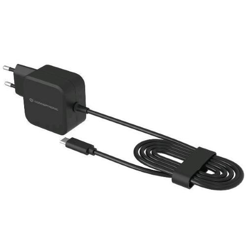 CONCEPTRONIC OZUL04BE CARICABATTERIE PD USB-C GaN 67W CON CAVO USB-C INTEGRATO 1.8 MT NERO