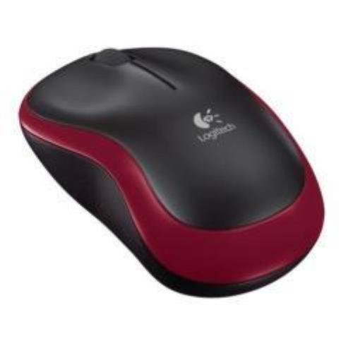 LOGITECH M185 MOUSE OTTICO WIRELESS NERO ROSSO