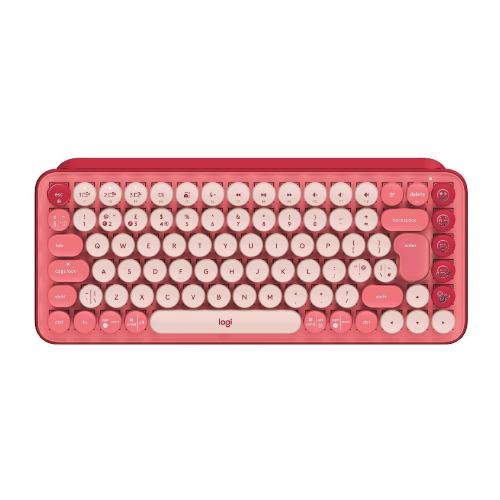 LOGITECH POP KEYS TASTIERA MECCANICA WIRELESS CON TASTI EMOJI PERSONALIZZABILI DESIGN COMPATTO DUREVOLE CONNETTIVITÀ BLUETOOTH/USB COMPATIBILITÀ MULTIDISPOSITIVO E OS LAYOUT ITALIANO ROSA