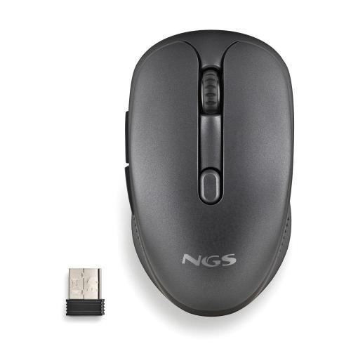 NGS EVO RUST MOUSE RICARICABILE WIRELESS 2.4 GHz TASTI SILENZIOSI 3 LIVELLI DPI:800/1200/1600 PROGETTATO PER DESTRIMANI NERO