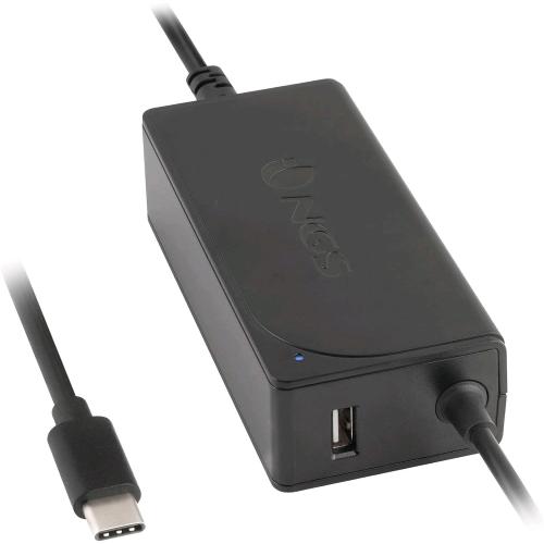 NGS W-65W ALIMENTATORE UNIVERSALE PER NOTEBOOK 65 W TYPE-C + 1 PORTA USB BLACK