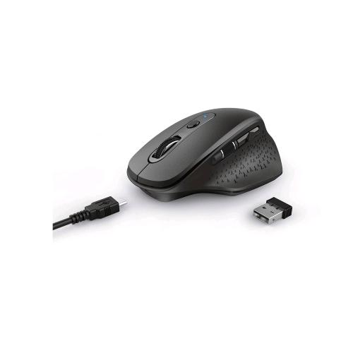 TRUST OZAA RECHARGEABLE MOUSE OTTICO RICARICABILE WIRELESS RICEVITORE USB ERGONOMICO 6 PILSANTI 2.400 DPI NERO