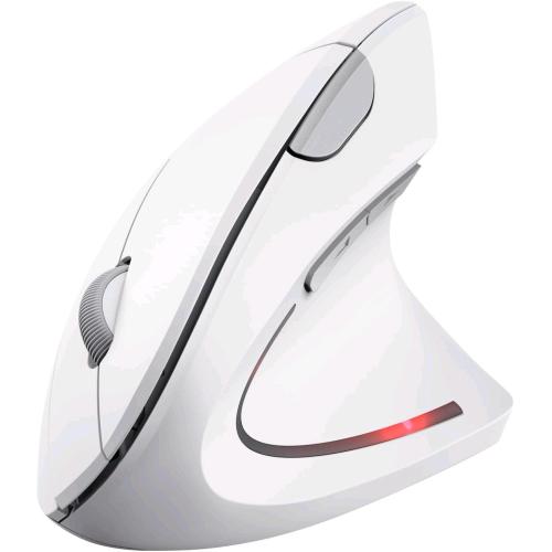 TRUST VERTO MOUSE ERGONOMICO VERTICALE WIRELESS 6 PULSANTI 800-1600 DPI BIANCO