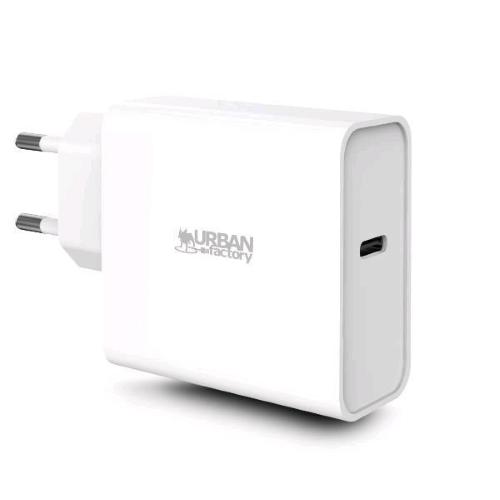 URBAN FACTORY ALIMENTATORE DA RETE POWEE USB-C CHARGE 65 WATT LACCATO BIANCO