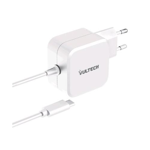 VULTECH AU-67WTC ALIMENTATORE UNIVERSALE PER NOTEBOOK E SMARTPHONE CON CONNETTORE USB-C MAX 67W TECNOLOGIA GaN BIANCO