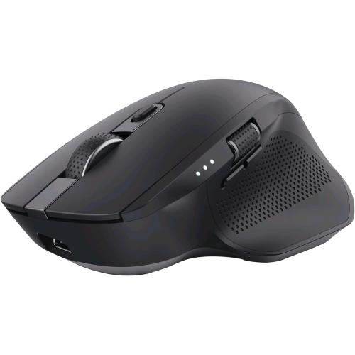 TRUST OZAA+ MOUSE WIRELESS BLUETOOTH + RF 2.4GHz MOUSE OTTICO SILENZIOSO MULTI-DISPOSITIVO ROTELLINA LATERALE RICARICABILE NERO