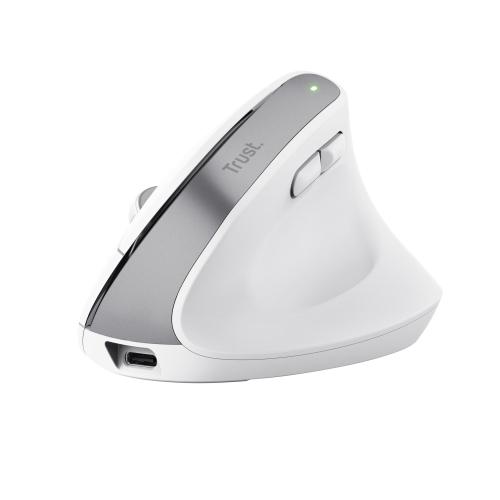 TRUST BAYO+ ERGONOMIC MOUSE OTTICO VERICALE MANO DESTRA WIRELESS RF + BLUETOOTH 2.400 DPI BIANCO