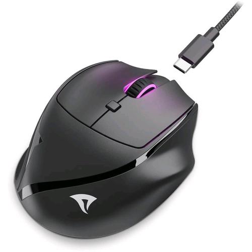 SHARKOON OFFICEPAL M25W MOUSE WIRELESS O CABLATO 4.000 DPI SENSORE PIXART-PAW3104 CLIC SILENZIOSO NERO