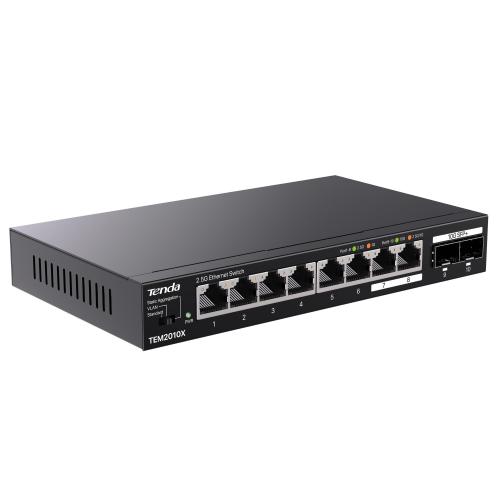TENDA TEM2010X SWITCH 8 PORTE 2.5Ge + 2 PORTE 10G SFP DESKTOP