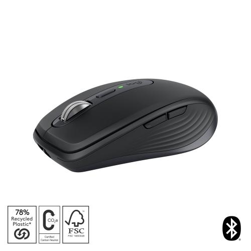 LOGITECH MX ANYWHERE 3S MOUSE WIRELESS COMPATTO SCORRIMENTO VELOCE TRACCIAMENTO 8.000 DPI CLIC SILENZIOSO PULSANTI PROGRAMMABILI USB C BLUETOOTH PC WINDOWS LINUX CHROME MAC GRAFITE