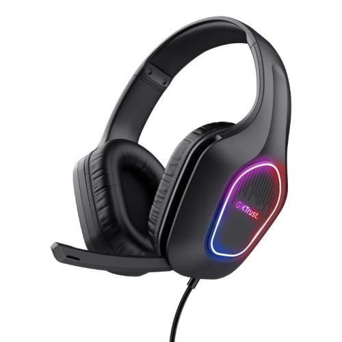 TRUST GXT416 ZIROX LED CUFFIE GAMING CON MICROFONO ULTRALEGGERE CON ILLUMINAZIONE LED DRIVER 50mm USB-A + JACK 3.5mm NERO