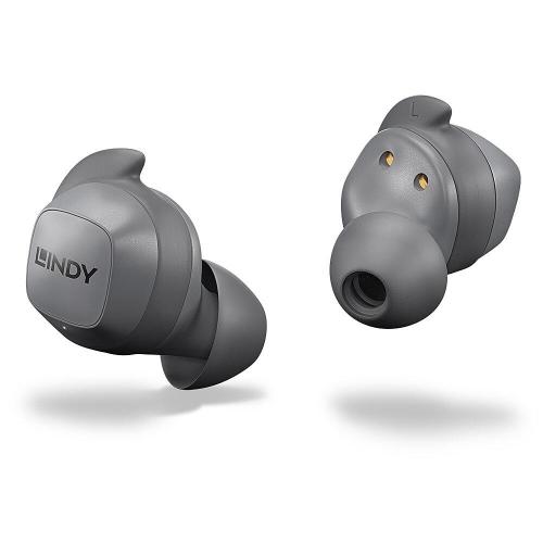 LINDY AURICOLARI BLUETOOTH5.0 CON BASE DI RICARICA WIRELESS GRIGIO