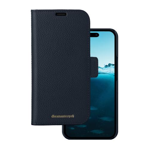 DBRAMANTE 1928 NEW YORK APPLE iPHONE 15 PRO CUSTODIA A PORTAFOGLIO 2 IN 1 CON LA SUA BASE IN PELLE STACCABILE E AGGANCIABILE OTTIENI DUE CUSTODIE IN UNA: UNA CUSTODIA A PORTAFOGLIO O UNA CUSTODIA IN PELLE ULTRASOTTILE PACIFIC BLU