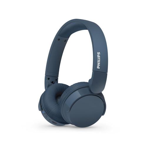 PHILIPS TAH4209BL CUFFIA OVER-EAR WIRELESS BLUETOOTH CON MICROFONO CHIAMATE E MUSICA ISOLAMENTO ACUSTICO PASSIVO BASSI DINAMICI USB-C BLU