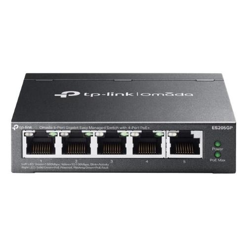TP-LINK OMADA ES205GP V1 SWITCH GESTITO - 4 x 10/100/1000 (PoE+) + 1 x 10/100/1000 PoE+ (65 W) DESKTOP