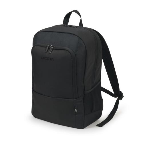 DICOTA ECO BASE ZAINO PER NOTEBOOK DA 14.1" IN PET 2 SCOMPARTI TASCA FRONTALE E TASCHE LATERALI SCHIENALE ERGONOMICO NERO
