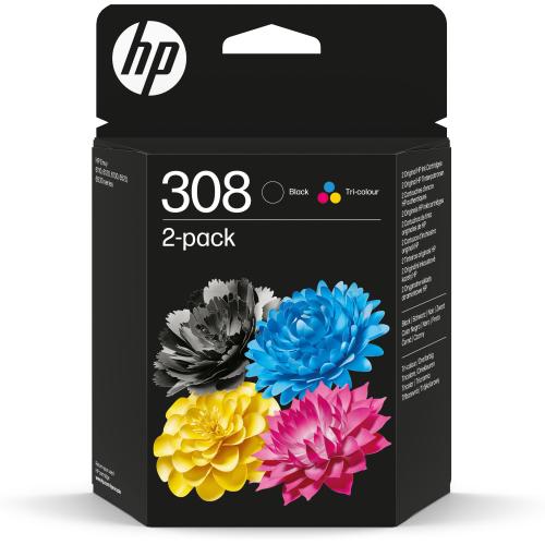 HP 308 BLACK/TRI-COLOR INK CARTRIDG