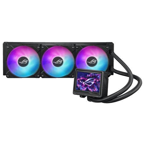 ASUS ROG RYUJIN III 360 ARGB EXTREME CPU LIQUID COOLER DISSIPATORE A LIQUIDO ALL-IN-ONE CON POMPA EMMA GEN8 V2,TRE VENTOLE ROG RGB PER UN ELEVATO FLUSSO D'ARIA, SCHERMO LCD DA 3,5" PER MONITORAGGIO INTEL 1851/1700/1200 AMD AM5/AM4 NERO