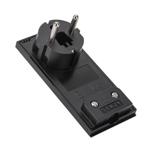 Spina Schuko 16A 2P+T Salvaspazio Super Sottile Smontabile Angolata Nero