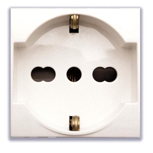 Domus S44 Presa Schuko Bipasso 2P+T 10/16A 250V Bianco Lucido, 441090/15TS
