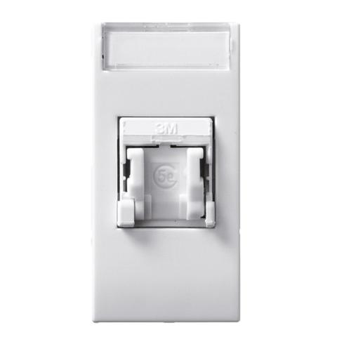 Domus S44 Presa RJ45 Cat.5E UTP Connettore 3M con Tappo Bianco Lucido