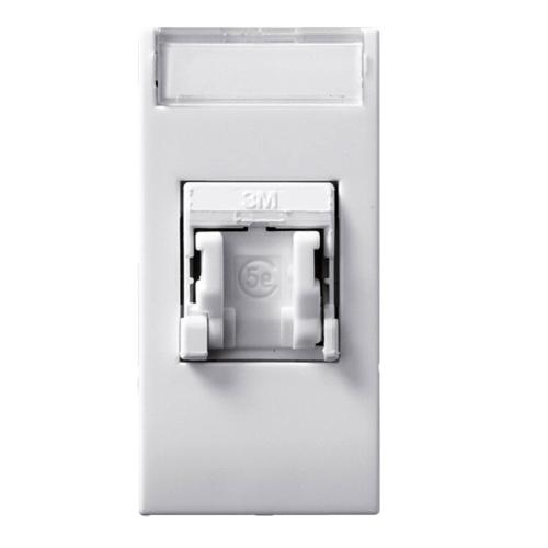 Domus S44 Presa RJ45 Cat.6 UTP Connettore 3M con Tappo Bianco Lucido