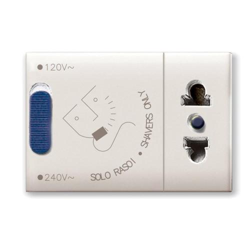 Domus S44 Presa Rasoi Euroamericana 230V 20VA Bianco Lucido