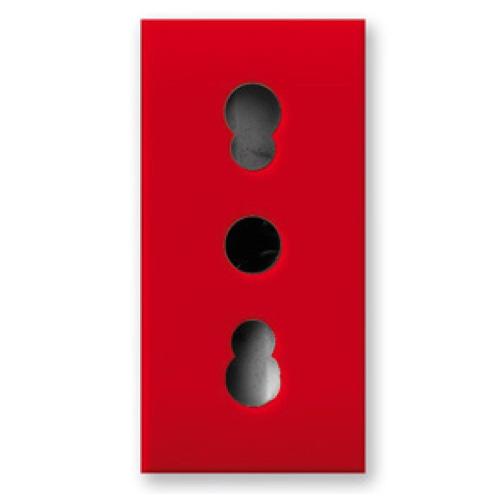 Presa Bipasso 2P+T 10/16A 250V S44 Rosso Lucido, 442006/15TSR