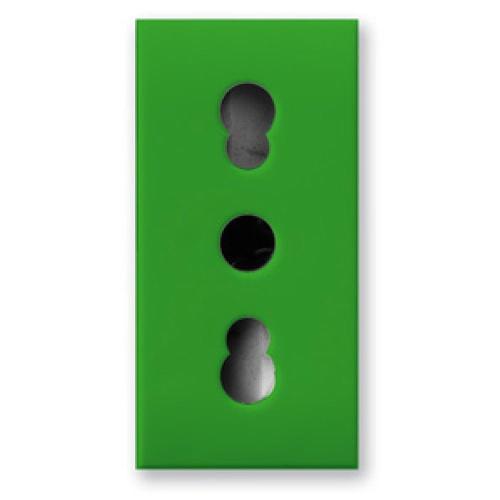 Presa Bipasso 2P+T 10/16A 250V S44 Verde Lucido, 442006/15TSV