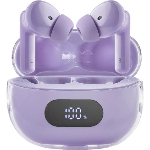 INTENSO BUDS PLUS T313AE CUFFIE AURICOLARI STEREO IN-EAR TRUE WIRELESS BLUETOOTH CON CANCELLAZIONE ATTIVA DEL RUMORE ENC CHIAMATE E MUSICA USB-C VIOLA