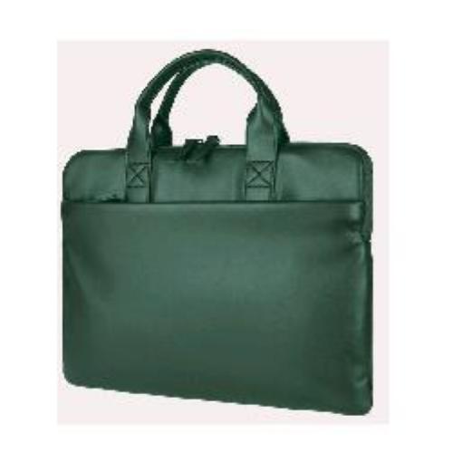 TUCANO ISOTTA BORSA SUPERSLIM PER NOTEBOOK DA 14" E MACBOOK AIR 15" IN PU EFFETTO PELLE TASCA ESTERNA CON TRACOLLA VERDE