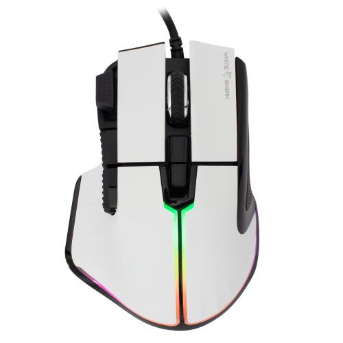 Mouse Ottico USB Gaming 12000 Dpi 9 Tasti Retroilluminazione LED RGB Bianco, MARROK