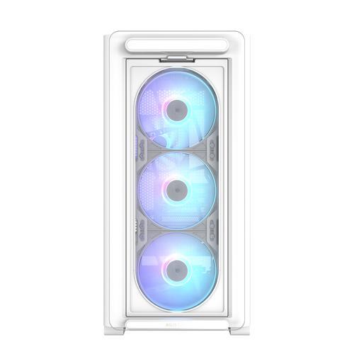 ASUS A23 PLUS TG ARGB WHITE CASE MICRO-ATX, SUPPORTO PER SCHEDE MADRI CON CONNETTORI NASCOSTI, RADIATORI DA 360mm E SCHEDE GRAFICHE DA 380mm 4 VENTOLE ARGB PREINSTALLATE BIANCO