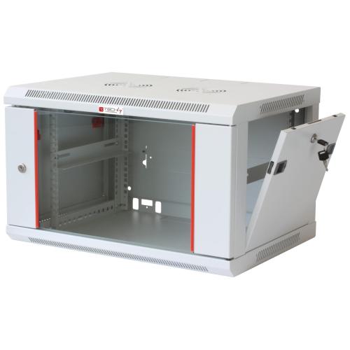 Armadio Rack 19'' a muro 12 unit&agrave; sezione unica prof. 600mm Grigio