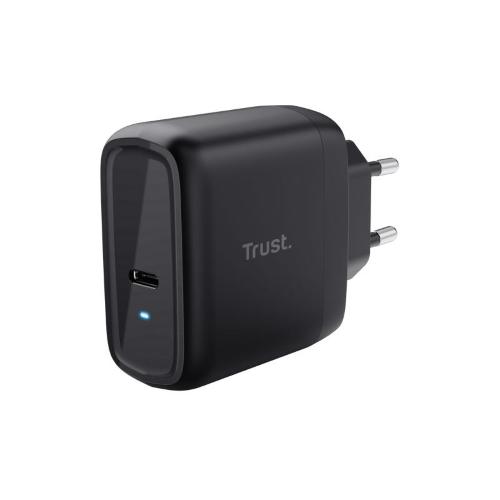 TRUST MAXO CARICABATTERIE DA RETE FAST CHARGE 65W USB-C CAVO 2 MT NERO