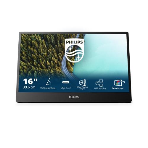 PHILIPS 16B1P3302D MONITOR PORTATILE 15.6" FULL HD IPS W-LED 16:9 250 CD/mq 4 ms 700:1 75Hz INGRESSO SEGNALE 2 x USB-C