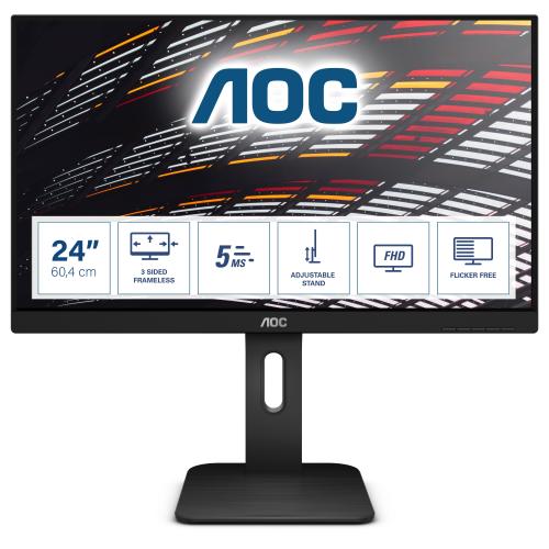AOC PRO-LINE 24P1 23.8" LED IPS FORMATO 16:9 CONTRASTO 1.000:1 1xVGA 1xHDMI 1xDVI 1xDISPLAY PORT COLORE NERO GARANZIA ITALIA
