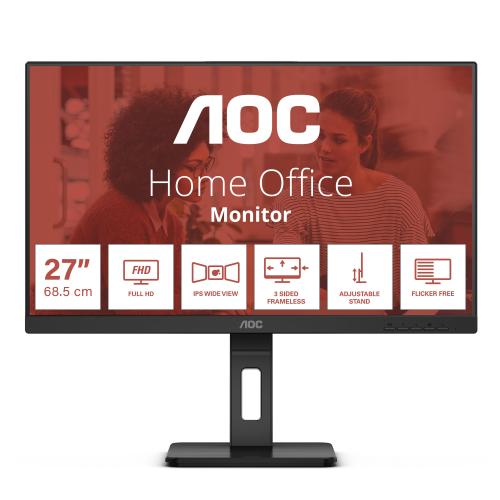 AOC 27E3QAF 27" LED FULL HD IPS 1000:1 4 ms 75Hz ALTOPARLANTI 18 W HUB USB HDMI VGA DISPLAYPORT