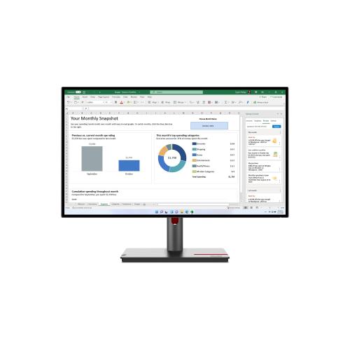 LENOVO THINKVISION P27h-30 27" LED IPS QUAD HD 2560 x 1440 16:9 350 CD/mq 6ms CONTRASTO 1000:1 60Hz HDR HUB USB 1 x HDMI 2 x DISPLAYPORT NERO GRIGIO