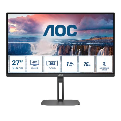 AOC V5 Q27V5N 27" LED IPS QUAD HD 16:9 75HZ 4MS FREESYNC PREMIUM PRO HDMI DISPLAYPORT ALTOPARLANTI INCORPORATI BLACK