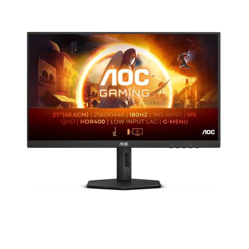 AOC GAMING Q27G4X G4 SERIES 27" LED 4K ULTRA HD 3840 x 2160 DISPLAYHDR 400 NVIDIA G-SYNC 0.5ms 180Hz 2 x HDMI 1 x DISPLAYPORT NERO