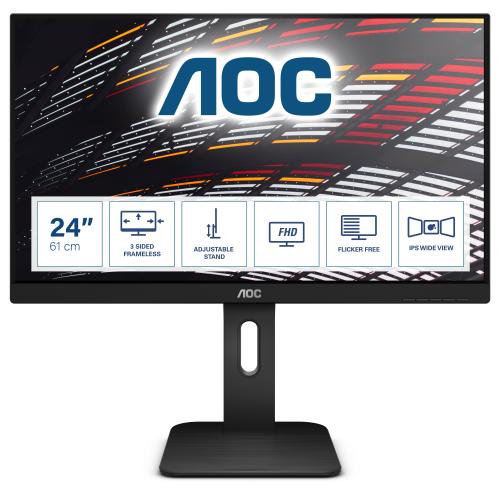 AOC PRO-LINE X24P1 24" LED IPS FORMATO 16:10 CONTRASTO 1.000:1 1.920x1.200px 1xVGA 1xHDMI 4xUSB-A 1xDISPLAY PORT ITALIA NERO