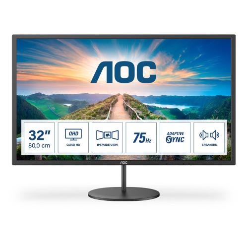 AOC Q32V4 31.5" 2K UHD FORMATO 16:9 CONTRASTO 1.200:1 1xHDMI 1xDISPLAY PORT COLORE NERO GARANZIA ITALIA