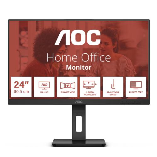 AOC 24E3QAF LED FULL HD IPS 1000:1 4 ms 75Hz ALTOPARLANTI 18 W HUB USB HDMI VGA DISPLAYPORT