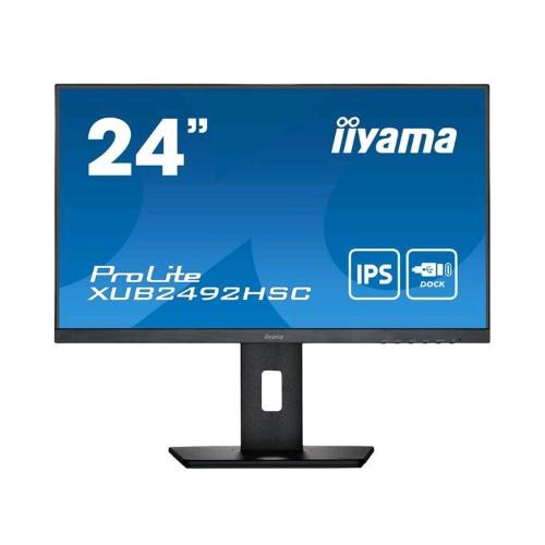 IIYAMA PROLITE XUB2492HSC-B5 23.8" LED IPS FULL HD 16:9 75Hz 4MS CONTRASTO 1.000:1 FLICKER FREE BLUE LIGHT HUB HDMI DISPLAYPORT USB-C PD 65W ALTOPARLANTI INCORPORATI NERO