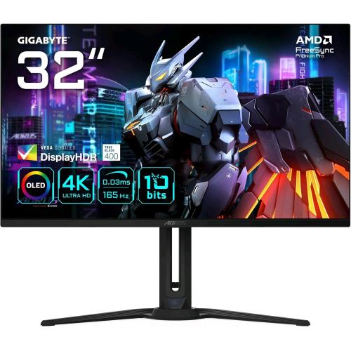 GIGABYTE AORUS FO32U GAMING 31.5" OLED 4K ULTRA HD 3840 x 2160 250 CD/mq 0.03ms 165Hz FREESYNC PREMIUM PRO HDR TRUE BLACK 400 PIVOT USB 2 x HDMI 1 x DISPLAYPORT NERO