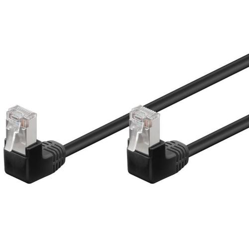 Cavo di rete Patch Angolato 90&deg; CCA Cat. 5e Nero UTP 3 m