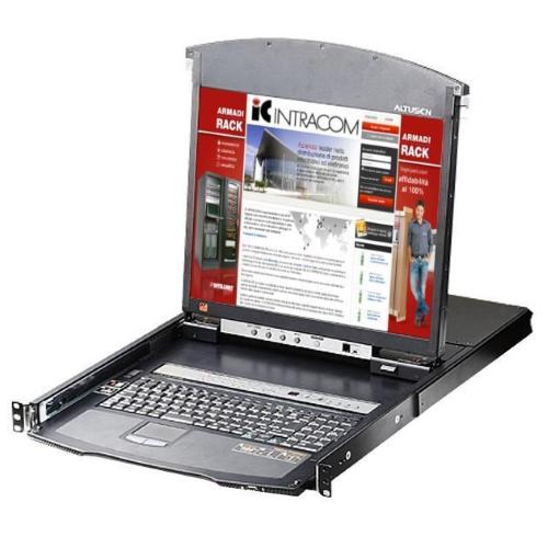 Switch KVM Cat.5E/6 Over IP a 8 porte con LCD 19'' Dual Rail, KL1508AIN