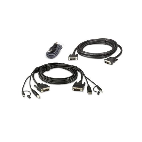 Kit cavo KVM di sicurezza schermo doppio USB DVI-D Dual Link da 1,8 m, 2L-7D02UDX3